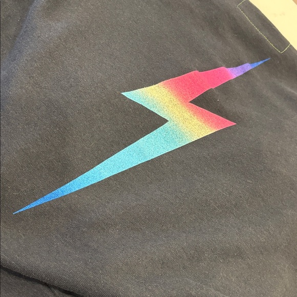 Aviator Nation Dark Grey Hoodie with Colorful Lightning Bolt - Picture 5 of 5